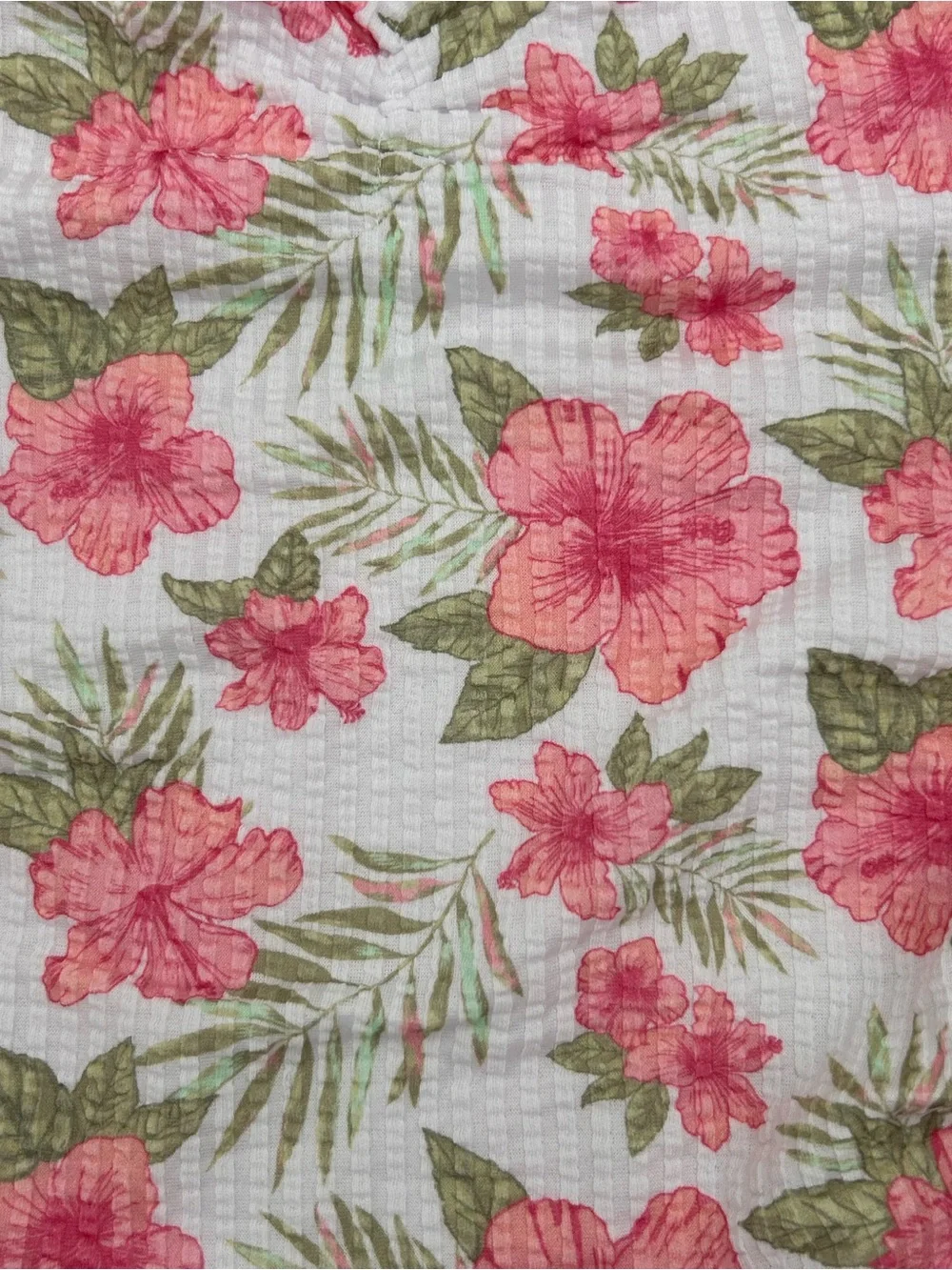 Girls Justice White Cami with Pink Floral Print Size S (7/8)
